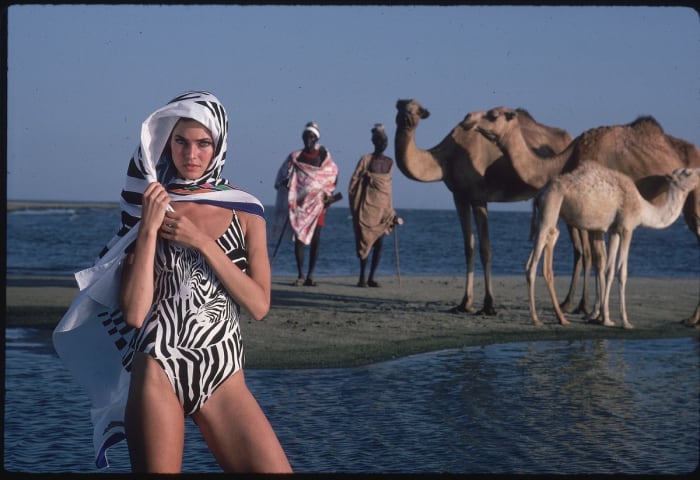 Carol Alt was photographed by John G. Zimmerman in Kenya.